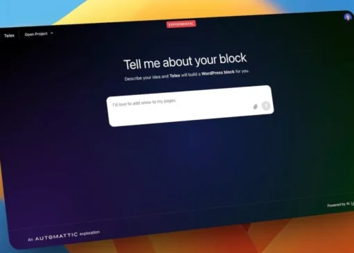 وردپرس از Telex پرده برداشت؛ ابزار هوش مصنوعی برای توسعه آسان وب‌سایت