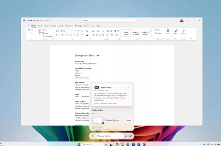 آزمایش قابلیت Copilot Vision آغاز شد؛ مشاهده محتوای صفحه و برنامههای ویندوز آزمایش قابلیت Copilot Vision آغاز شد؛ مشاهده محتوای صفحه و برنامههای ویندوز
