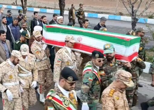 تشییع پیکر شهید گمنام جنگ رمضان در مراغه