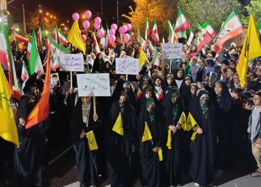 خروش مردم ولایی شهرستان بهاباد در شب‌های اقتدار کشور