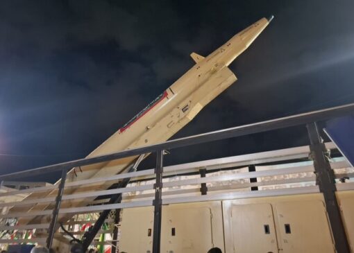 نمایش موشک خیبر هوا فضای سپاه در میدان ساعت تبریز