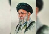 هم‌آوایی نقاشی و شعر علی داودی در سوگ رهبر شهید