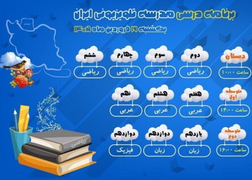 پخش برنامه‌های مدرسه تلویزیونی ایران در 16 فروردین از شبکه آموزش