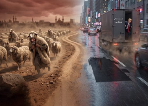 گله گوسفندان و خودروی حمل غذا؛ تشابه شمر و ترامپ