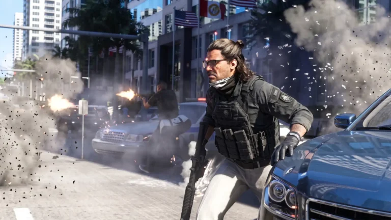 فرورفتگیهای ناشی از اصابت گلوله روی بدنه خودروها در GTA 6 بسیار واقعگرایانه خواهند بود فرورفتگیهای ناشی از اصابت گلوله روی بدنه خودروها در GTA 6 بسیار واقعگرایانه خواهند بود
